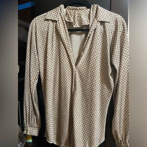 Vintage printed button up blouse